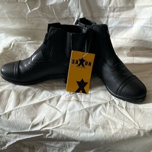 SAXON riding wear blackk leather size 2 kids New